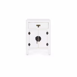 Chevet Pechino 2 portes + 1 tiroir blanc