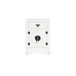 Chevet Pechino 2 portes + 1 tiroir blanc