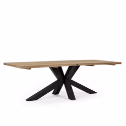 Table de jardin Plateau en bois de teck certifié SVLK (bois provenant des forêts gérées durablement)< Pieds à assembler en al ...