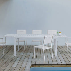 Bizzotto - Table de jardin extensible 140/210 cm en aluminium blanc - louna