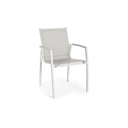 Chaise Hilla White Cloud en Aluminium avec Accoudoirs
