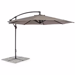 Bizzotto TEXAS, Parasol d'aire de jeux commerciale, Rond, Gris, Polyester, Acier, Acier