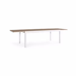 Table d'extérieur 200-300x95x74h Blanc Structure en aluminium thermolaqué (polyester) Plateau en Polywood (matériau composite ...