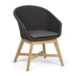 Bizzotto 0804733 chaise d'extérieur Linge Aluminium, Polypropylène (PP), Acier, Bois Charbon de bois