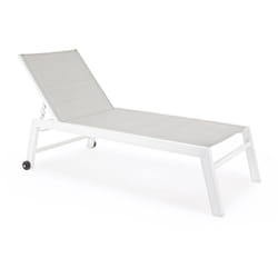 Bizzotto - Bain de soleil 65x200x102 cm en aluminium blanc - louna