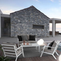 Bizzotto - Salon de jardin 4 personnes en aluminium gris et blanc