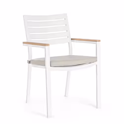 C-Br CC Chaise Belmar Blanc Yk11 Chaise Belmar blanche avec accoudoirs et coussin Caractéristiques: Aluminium enduit de poudr ...