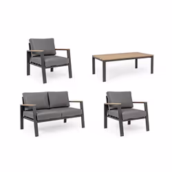 Bizzotto Belmar ensemble de meubles de jardin Anthracite