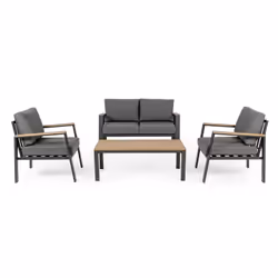 Bizzotto Belmar ensemble de meubles de jardin Anthracite