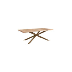Table à manger 220x100x77 cm naturel et bronze - RULIO