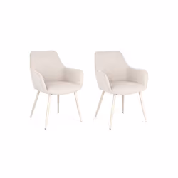 Chaise Lot de 2 chaises ac-acc cora Beige/Beige