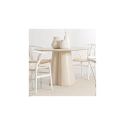 Table à manger 120x120x77 cm en manguier blanchi