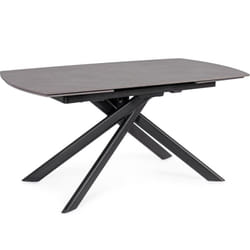 Table à manger extensible 160/240x90 cm en grès effet marbre gris