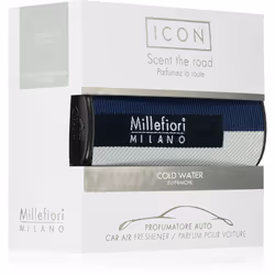 Le désodorisant voiture Millefiori Icon Cold Water transformera chacun de vos trajets en un agréable moment. L’intérieur de v ...