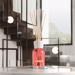 Millefiori Osmanthus Dew diffuseur aromatique Flacon de parfum Verre, Bois Rouge, Blanc, Bois