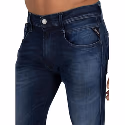 Jean slim - Replay - Anbass Hyperflex Clouds - Bleu foncé - Ultimate Eco - 5 poches