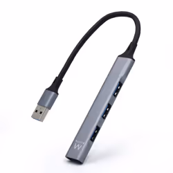 Ewent EW1144, USB 3.2 Gen 1 (3.1 Gen 1) Type-A, USB 2.0, USB 3.2 Gen 1 (3.1 Gen 1) Type-A, 5000 Mbit/s, Gris, Argent, 0,17 m, ...
