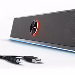 Ewent EW3525 haut-parleur soundbar Noir 2.0 canaux 6 W