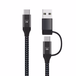 Ewent EW9918, 1 m, USB C, USB C, USB 3.2 Gen 1 (3.1 Gen 1), 5000 Mbit/s, Noir