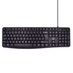 Ewent EW3002, Taille réelle (100 %), USB, Clavier à membrane, QWERTY, Noir