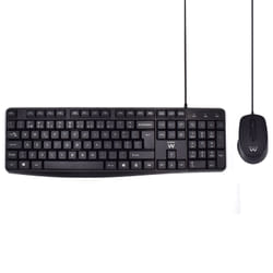 Ewent EW3007 clavier Souris incluse USB QWERTY Portuguais Noir