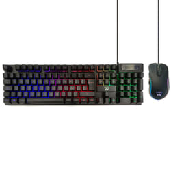 Ewent PL3201 clavier Souris incluse USB QWERTY Espagnole Noir