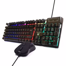 Ewent PL3201 clavier Souris incluse USB QWERTY Espagnole Noir