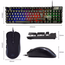 Ewent PL3201 clavier Souris incluse USB QWERTY Espagnole Noir