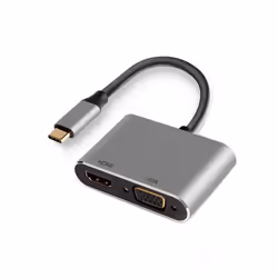 Ewent EW9700, 0,15 m, USB Type-C, HDMI + VGA (D-Sub), Mâle, Femelle, Droit