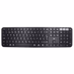 Ewent EW3277, Taille réelle (100 %), Sans fil, RF sans fil, Clavier à membrane, QWERTY, Noir