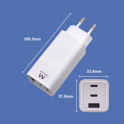 Ewent EW1323 chargeur d'appareils mobiles Universel Blanc Secteur Charge rapide Intérieure