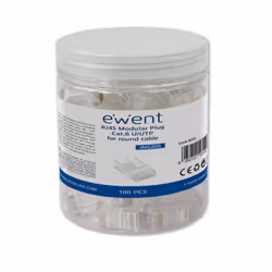 Ewent IM1205, RJ-45, Transparent, Mâle, Droit, Polycarbonate (PC), Cat6