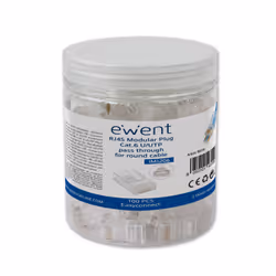 Ewent IM1206, RJ-45, Transparent, Mâle, Droit, Polycarbonate (PC), Cat6