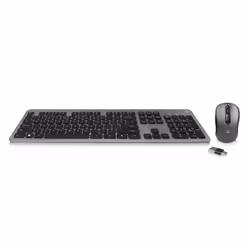 Ewent EW3272, Taille réelle (100 %), RF sans fil, Clavier à membrane, QWERTY, Noir, Souris incluse