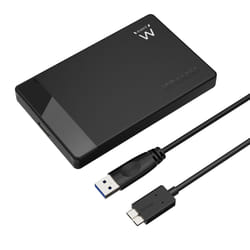 Ewent EW7049 Boîtier de disques de stockage Boîtier disque dur/SSD Noir 2.5"