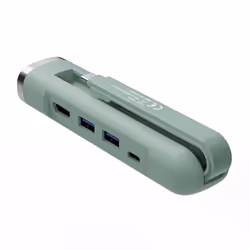 Ewent EW1148, Avec fil, USB 3.2 Gen 1 (3.1 Gen 1) Type-C, 100 W, 10,100,1000 Mbit/s, Vert, 4K Ultra HD
