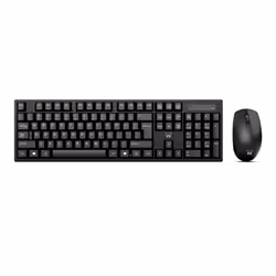 Ewent EW3281, Taille réelle (100 %), RF sans fil, Clavier à membrane, QWERTY, Noir, Souris incluse