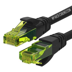 WP WPC-PAT-6AU030BL câble de réseau Noir, Vert 3 m Cat6a U/UTP (UTP)