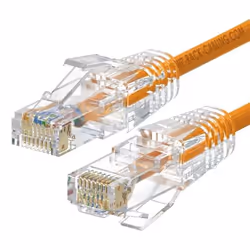 WP WPC-PAT-6AU030O-S, 3 m, Cat6a, U/UTP (UTP), RJ-45, RJ-45, Orange, Transparent