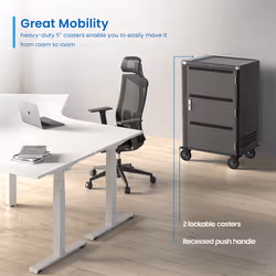 Ewent EW1701 chariot et rangement roulant Module de charge et de gestion Noir, Gris - Vue supplémentaire 5