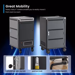 Ewent EW1701 chariot et rangement roulant Module de charge et de gestion Noir, Gris - Vue supplémentaire 7