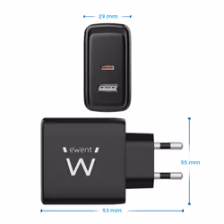 Ewent EW1330 chargeur d'appareils mobiles Universel Noir Secteur Charge rapide Intérieure