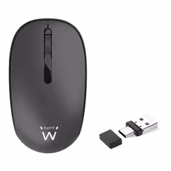 Ewent EW3206, Ambidextre, Optique, RF sans fil, 1000 DPI, Noir