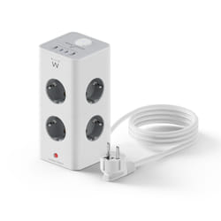 Ewent EW3864 multiprise 2 m 8 sortie(s) CA Intérieure Gris, Blanc