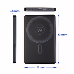Ewent EW1160 banque d'alimentation électrique Lithium Polymère (LiPo) 5000 mAh Recharge sans fil Noir
