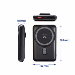 Ewent EW1162 banque d'alimentation électrique Lithium Polymère (LiPo) 10000 mAh Recharge sans fil Noir