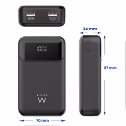 Ewent EW1164 banque d'alimentation électrique Lithium Polymère (LiPo) 20000 mAh Noir