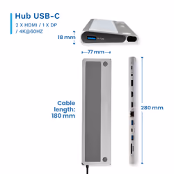 Ewent EW1150 station d'accueil Avec fil USB 3.2 Gen 1 (3.1 Gen 1) Type-C Aluminium - Vue supplémentaire 2