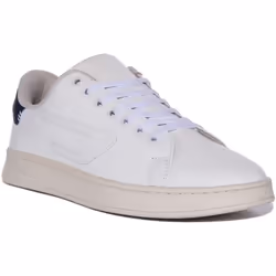 Diesel S-Athene Low Baskets en cuir à lacets pour hommes en blanc marine (Blanc Marine 41)