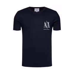 Tee shirt en coton brodé - Armani Exchange - Homme - Bleu